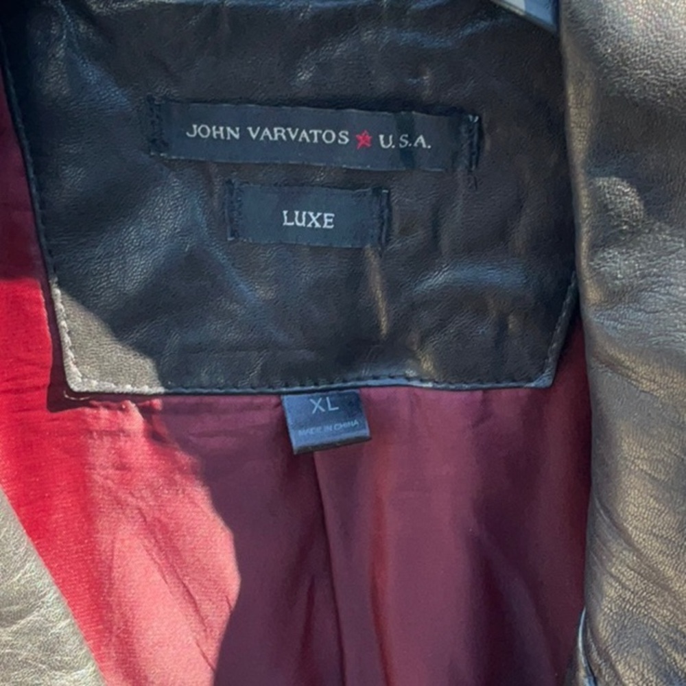 John Varvatos Black Leather Jacket - Picture 2 of 7
